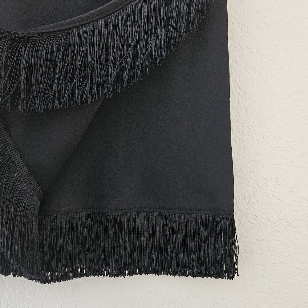 Elegant Black Fringe Shawl